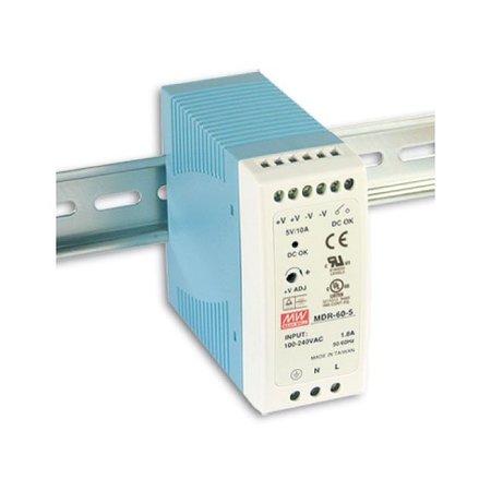 ANTAIRA Power Supply, 85 to 264V AC/120 to 370V DC, 48V DC, 60W, 1.25A, DIN Rail MDR-60-48